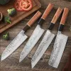 Cuchillos forjados Chef Santoku, juego de 14 piezas, cuchillo para pelar salmón, cuchillo de carnicero, filete de pescado, rebanada de Sushi, cuchillos para barbacoa