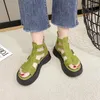 Geklede schoenen 2024 stijl casual sandalen dames zomer ademend strand student platform dame comfortabel geweven Romeins