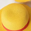 Wide Brim Hats 2024 Luffy Straw Hat Anime Cartoon Cosplay Cap Accessories For Women Men Kids Summer Sun