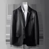 Novos homens Fi Busin Casual Slim-fit Jaqueta de Couro Coreano Fora À Prova de Vento Profial Casamento Cor Sólida Blazer N4Br #