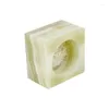 حاملي الشموع Jades/Natural Marble Square Candlestick Home Home Modern Decor G5ab