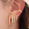 Hoop Earrings HIMEISANG Gold Plated Classic Big For Women Cz Color Zircon Ear Cuffs Huggies Fashion Jewelry Wholesale