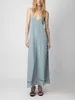 Casual Dresses Lace Stitching Rhinestone Decoration V-neck Silk Suspender 2024 Summer Dress For Women