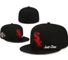 Herr baseball vit sox monterade storlek hattar la snapback hattar världsserie vit hip hop sox sport kepsar chapeau grå söm hjärtat "serie" "love hustle blommor kvinnor a9