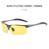 Mens day and night riding glasses aluminum magnesium sports polarizing color changing running vision tea sunglasses 8177