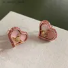 Charm 2024 Charm Studs Earrings Nectarine Heart Stud 925 Silver Needle Retro Earrings Bijoux Cjewelers Y240327