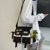 Kordelzug Harajuku Männer Nylon Umhängetaschen Für Frauen Umhängetasche Mädchen Schule Buch Jugend Leinwand Handtaschen Schulter Sac Bolsas