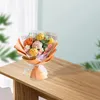 Decorative Flowers Crochet Flower Bouquet Spring Ornament Knitted Artificial Mother's Day Gift For Anniversary Home Mum Thanksgiving Party