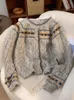 Женский вязаный свитер, пальто с красочным геометрическим узором, свободный повседневный короткий осенне-зимний низ в стиле ретро, внутренний утолщенный вязаный кардиган