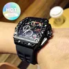 Designer Luxo RM Relógio de Pulso Mens Relógio Mecânico Negócios Lazer R50-03 Automático Preto Fibra de Carbono Fita Tendência Movimento Suíço Relógios de Pulso
