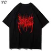 Oversized heren T-shirt Hip Hop Grafische Gothic Print Zomer Korte Mouw Cott Blouses Y2k Fi Streetwear Kleding Harajuku T7GL #