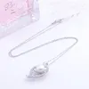 Pendants Pekurr 925 Sterling Silver Freshwater Natural Pearl & Big CZ Gems Hollow Clover Leaf Necklaces For Women Pandents Chain