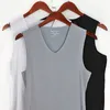 3Pcs Men Tank Tops Underwear For Mens Vest Undershirt Transparent Shirts Male Bodyshaper Fitness Wrestling Singlets silk V Neck 240315