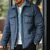 Maden American Casual Peach Skin Tissu Cott Veste d'hiver pour hommes Chaleur amicale Épais Cott Manteaux Veste courte B0YN #