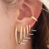 Hoop Earrings HIMEISANG Gold Plated Classic Big For Women Cz Color Zircon Ear Cuffs Huggies Fashion Jewelry Wholesale