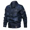 Chaqueta de mezclilla de los hombres de moda Fi Ripped Denim Jacket Outwear Jean Chaquetas Hombre Bomber Windbreaker Cowboy Coats Plus Tamaño 6XL d9T4 #