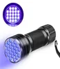 Mini 21 LED Lanterna Marcadora Furtiva de Luz Negra UV Tocha Ultravioleta Light258h7968168