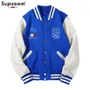 supzoom 2023 Nuovo arrivo Autunno Baseball Wear Studenti Adolescenti grassi Stile Preppy Manica a coste Stampa corta Bomber Jacket Uomo d0Au #