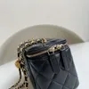 10a Top-nivå Replikering Luxury Chain Bag Designer Crossbody Bag lammskinn äkta läder kosmetisk väska 16 cm kväll väska gratis frakt CH011