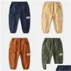 Pantolon Sonbahar/Bahar Çocuk Kargo Pantolon Erkek Elastik Bel Aktif 3-8 Yaşındaki Dört Renk Damlası Damlı Teslimat B DH8JZ