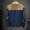 men Cargo Trucker Denim Jackets And Coats Two Color Block Patchwork Outwear Top For Male Clothing Size M-4XL E3n8#