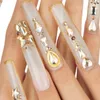 hot original wear nail False Nails long fake nails very beautiful stunning stunning artwork in champagne diamond style