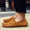 Män casual skor espadrilles trippel svart vit brun vin röd marin khaki mens mocka läder sneakers glid på båt sko utomhus platt körning jogging promenad 38-52 b094