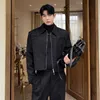 IEFB Yeni Trend Erkekler Dış Giyim Fi Persal Sequin Double Ong Fermuar Ceketleri Kore tarzı gündelik kısa ceket 9C2999 U0T7#