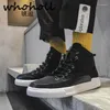 Wandelschoenen Whoholl 2024 Kwaliteit Heren Vulcaniseer Mannen Lente Herfst Top Mode Sneakers Lace-Up Hoge Stijl Effen kleuren Man