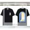 Herr t-shirts Men's T Brand Designer Tees Rainbow Mushroom Letter Print Kort ärm toppar Toppar Bomull Löst män Casa Blanca Women Shirt JHVD 491