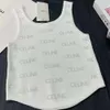 2024 SS Designer CE Brand New Bottom Tank Женская весенне-летняя верхняя одежда, трикотажный внутренний слой, облегающий короткий топ без рукавов для женщин