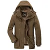 新しいアウトウェアパーカー冬のジャケットのメンは、温かいコットパッドジャケットを厚くしますメンズフード付きウィンドブレイカーパーカプラスサイズ5xl 6xlコートe7l1＃