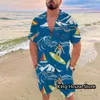 Männer Hemd Set Sommer 2 Stück Sets Für Männer Kurzarm Casual Hemd Shorts Übergroßen Strand männer Streetwear Hawaiian hemd Anzüge s5Js #