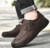 Freizeitschuhe LIHUAMAO American für Männer Oxford Brown Derby Comfor Sneaker Lace Up Work Street Style Outdoor-Schuhe