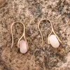 Pendientes colgantes Vintage Piedra Natural gota Reiki pequeño cristal redondo rosa cuarzo amatistas mujeres declaración joyería regalo