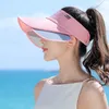 Baretten 2024 Zomerzon dames Koreaanse stijl Eenvoudig gestreept Intrekbare stekkerdoos UV-bescherming Air Top Hat