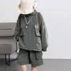 衣類セット2024春の男の子2pcs服セットターンダウンカラーソリッドカラー大きなポケットトップピンクパンツスーツキッド服