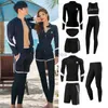 남자 수영복 Wisuwore Rash Guard Couples 2023 New Korean Long Sleeve 멀티 조각 수영복 수영복 수영복 서핑 Long Pant 24327