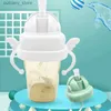 Babyflaskor# Babyflaskomvandling Straw Cup Cap Matning Bottle Travel Straw Cap med Anti Lock STRAW Lämplig för hegen breda munade flaskor L240327