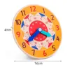 Jouets d'intelligence enfants Montessori horloge en bois jouets heure Minute seconde Cognition temps apprentissage outils pédagogiques éducatifs pour les enfants 24327