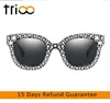 Óculos de sol Trioo Diamond Star Blink Square Feminino Shades Espelho UV400 Proteção Sun Óculos para Mulheres Alta Moda Marca Design11315059