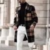 Misto lana da uomo Giacca da uomo Designer Uomo Plaid di lana Slim Fit Media lunghezza Autunno Inverno Cappotti caldi Moda casual per uomo Plus Si Dhlti