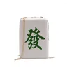 Bolsas de ombro China Mahjong Impressão Mulheres Nacional Selvagem Designer PU Couro Messenger Crossbody Bag Meninas Bonito