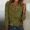 Camicette da donna Camicetta da donna con scollo a V con paillettes scintillanti per un elegante pullover a maniche lunghe con tessuto morbido Elegante colore puro