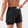 Mäns shorts plus size män snabb torr dubbel lager sport med ryggficka spandex 2 i 1 fitness basket jogging casual man