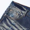 Jeans classici effetto consumato per l'autunno inverno da uomo lavato giallo tendenza pantaloni elasticizzati slim fit e versatili con piedi piccoli