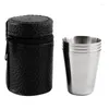 Tazze Tazze in acciaio inossidabile Mini S Bicchiere da birra in vetro Bicchiere da vino in metallo Bicchiere da caffè Tè Latte Campeggio Escursionismo Set portatile