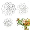 Vasi 3 pezzi in acciaio inossidabile inserto floreale bouquet disposizione anello vaso composizione floreale supporto stelo a spirale per la decorazione domestica