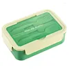 Set di stoviglie - Lunch Box 1400 ml Bento Lunch per adulti e bambini Contenitore con 3 scomparti per posate