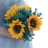 Party Decoration Artificial Wedding Bouquet 30cm Home Multipurpose Yellow Office Silk Create